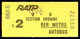 Ticket  RATP RER METRO AUTOBUS 2e Classe U U Section Urbaine - Zonder Classificatie