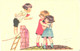 Chicky Spark:Girls On Roof, Chimney, Ladder, Pre 1940 - Spark, Chicky