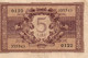 ITALIA 5 LIRE 1944 P-31a  VF+ - Italia – 5 Lire