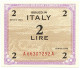 2 LIRE OCCUPAZIONE AMERICANA IN ITALIA MONOLINGUA FLC 1943 FDS - Allied Occupation WWII