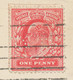 GB 1906 EVII 1d Red (PERFIN „D.B.“) On Superb B/w Postcard (House Of Commons) – PERFINS On Postcards Are Extremely Rare - Perforadas