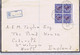 Ireland 1922-23 Thom Saorstat 2½d Error "Accent Missing" Row 15/12 In A Block Of 4 Used On Registered Cover To London - Brieven En Documenten
