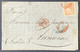 Espagne Lettre 1869 N°88a Doce Cuartos Orange Obl Dateur Rouge Ambulant "Norte AMB .DESC  Annonay Pas Courant Ainsi ! - Covers & Documents