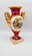 Delcampe - Vase Ancien Porcelaine De Bruxelles  XIXe  Thème Fragonard  Bordeau Dorures 2 Anses Ht 22 Cm #Belgium #Bruxelles #rare - Autres & Non Classés