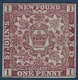 Terre Neuve N°13A 1 Penny Brun Lilas Neuf Sans Gomme Comme Très Souvent TTB Signé Brun - 1857-1861