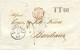 1863- Letter From Copenhagen To Bordeaux ( France )  " T-T 36  " +  Red TOUR-T 3 FORBACH 3 - Transit Hamburg - Covers & Documents