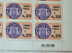 FISCAUX MONACO SERIE UNIFIEE  Feuille 50 Timbres (**) Du N°87 0F20  Orange Et Violet  Coin Daté  5 09 88 C0TE 250€ - Fiscales