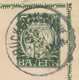 BAYERN ORTSSTEMPEL BRÜCKENAU BAD Uf (BAD BRÜCKENAU) K1 1914 5 Pf Wappen GA - Postwaardestukken