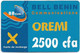 Benin - Bell Benin - Oremi - GSM Refill 2.500CFA, Used - Bénin