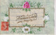 Anniversaire Fleurs Carte Décorative Republique Française  PORCELAINE PORSELEIN PORCELAIN POSTCARD FANTAISIE FANTASY - Cartes Porcelaine