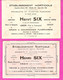 Lot 2 Cartes Commerciales Etablissement Horticole Henri SIX 2 Rue De Valenciennes à ANZIN Au Dos Facture + Timbre Fiscal - 1900 – 1949