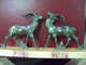 COUPLE ANTILOPES EN REGULE SUR SOCLE MARBRE ART DECO 1930 - Other & Unclassified