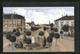 Künstler-AK Ortrand, Blick Vom Bahnhof Nach Der Stadt Mit Kriegerdenkmal 1870-71 - Ortrand