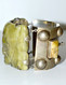 SUPERBE ANCIEN BRACELET MANCHETTE ARGENT 925e SILVER MEXICO Et PIERRE ONYX XXe COLLECTION VITRINE - Bracelets