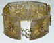 Delcampe - BRACELET ARGENT Filigrané VERMEIL 6 Carrés Décorés De Volutes & Fleur Charançon Bijou Ancien Argent Massif Doré - Bracelets