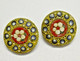 Delcampe - JOLIE PAIRE De BOUCLES D'OREILLES MICRO MOSAÏQUE BIJOU ANCIEN COLLECTION VITRINE Bijoux Anciens Bijou - Ohrringe