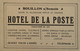 Bouillon // Hotel De La Poste (Carte Promotion Hotel - Adreszijde) 19?? - Bouillon
