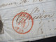 Belgien 1852 Mous Gedruckter Brief Guillochin Fils Mit 2 Roten Stempeln Faltbrief Mit Inhalt - 1849-1850 Medallions (3/5)