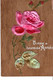 Thème. Carte Postale   Support Bois .  Fleur Une Rose. Bonne Année   (voir Scan) - Other & Unclassified