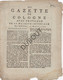 KRANT/JOURNAL Keulen/Köln - Gazette De Cologne - 1794 - Très Rare! (R80) - Newspapers - Before 1800