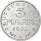 Monnaie, Allemagne, République De Weimar, 3 Mark, 1922, Berlin, SUP, Aluminium - 3 Marcos & 3 Reichsmark