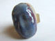 Delcampe - Bague Céramique Artisanale, Bague Visage, Bijou De Créateur, Céramique Raku, Bague Bleu, Artisanat Français, Cadeau Or - Anillos