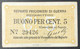 5 CENTESIMI REPARTO PRIGIONIERI DI GUERRA PIZZIGHETTONE WWI 1914/1918 Lotto.1305 - Other & Unclassified