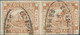 ARGENTINA,Buenos Aires,1858 Steam Ship 5P Yellowish Orange "CINCO Ps"in Pairs Imperforated  Obliterated - Buenos Aires (1858-1864)