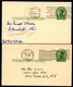 UX28 UPSS S40 2 Postal Cards TYPE 3 Used Ohio Forwarded And Indiana 1950-51 - 1921-40