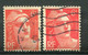 22962 FRANCE N°721a°(Yvert) 6F Rouge  Marianne De Gandon : Mèches Reliées + Normal 1946  TB - Used Stamps