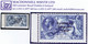 Ireland 1927-28 Wide Date Setting Saorstát 3-line Overprint On 10s Blue, Fresh Mint Marginal Barest Trace Of Light Hinge - Unused Stamps