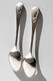 PAIRE DE CUILLERE EN METAL ARGENTÉ - POINCONS + ESTAMPILLE - COUVERT L:14,5cm                    (050721.43) - Cuillères