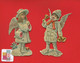Deux Jolis Chromos Decoupis Paillettes Ange NOEL Sapin Clochettes  8,5 Cm Hauteur - Motif 'Noel'