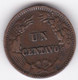 Delcampe - Perou Un Centavo 1876, Coin Cassé, En Bronze, KM# 187.1a - Pérou