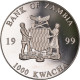 Monnaie, Zambie, 1000 Kwacha, 1999, British Royal Mint, SPL+, Silver Plated - Zambia