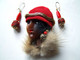 Broche Artisanale, Visage Femme, Femme Africaine, Pièce Unique, Fourrure, Broche Et Boucles D'oreilles, Cadeau Femme - Broches