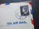 Niederlande 1946 Königin Wilhelmina Nr.452 EF Via Air Mail Luftpost Auslandsbrief Von Amsterdam Nach Illinois USA - Lettres & Documents