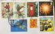 GREAT BRITAIN 2022, USED COVER TO INDIA,7 DIFFERENT STAMPS ,EARLY POSTMAN & POSTBOX ,AEROPLANE,BIRD,CATTLE ,LION, FLOWER - Zonder Classificatie
