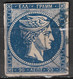 GREECE Plateflaw 20F7 In 1875-80 Large Hermes Head On Cream Paper 20 L Blue (shades) Vl. 65 Ba / H 51 B Position 25 - Errors, Freaks & Oddities (EFO)