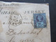 GB 1895 Jubilee Nr.89 EF Umschlag Jersey Kanalinsel Stempel Granville Franche Paquebot / Erst In Frankreich Abgestempelt - Brieven En Documenten