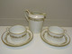 *2 TASSES & SOUCOUPES + 1 POT A LAIT PORCELAINE De LIMOGES Guirlande De Roses  E - Limoges (FRA)