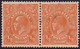 AUSTRALIA 1933 KGV ½d Orange Horz Pair SG124 FU - Gebraucht