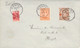 COB 135 1c Et 151 2c Croix Rouge Sur Lettre - Obl 1919 - Taxée à 5centimes Par T-Tx N°13A Surchargé Coupé En Deux Rare - Cartas & Documentos