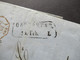 AD Baden 1862 Auslandsbrief Ra2 Carlsruhe Nach Paris Roter 6eck Stempel Bade Strassb. 11. Fevr. 62 AMB. F. - Lettres & Documents