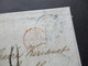 GB / England Transit 1850 Stempel Sunderland Und Roter K2 Angl. Calais Nach Loudeac Poste Restante / Bartaxe 8 - Covers & Documents