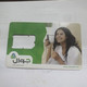 PALESTINE-(PS-JAW-GSM-0009)-woman Smiling-(352)-(Card With A Hole)(SIM2-mini)-(?)used Card+1prepiad Free - Palästina