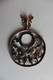 Superbe Grand Pendentif Rond Style Art Nouveau En Argent Et Marcassites Décor Papillons - Pendants