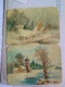 Decoupis Oblaten Victorian Scraps Early 1890 German  2 Pieces Churches Christmas Snow 4 With Houses 8.5*5.5  AND 5.5*5cm - Motivos De Navidad