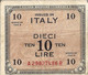 ITALIE 10 LIRE - 1943. - Geallieerde Bezetting Tweede Wereldoorlog