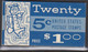 1963. USA. $ 1,00 Booklet Contains 4 Panes Of Five 5c Stamps + ADVERTISEMENT PRINT Never Hinged. . Unexplo... - JF519995 - 1941-80